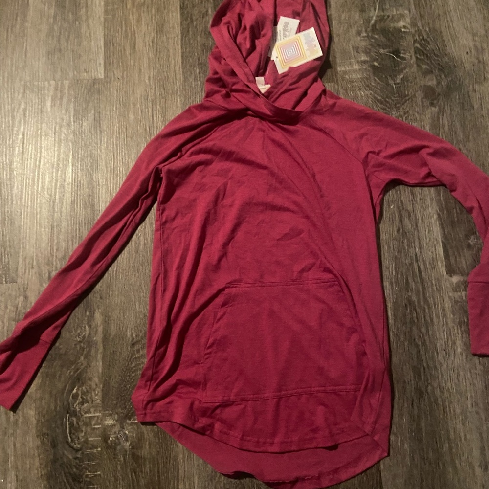 Lularoe amber hoodie solid pink new with tags small